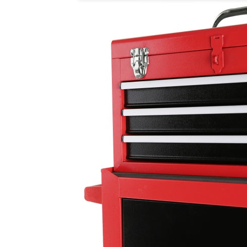 Rolling Garage Workshop Tool Organizer Detachable 3 Drawer Tool Chest With Large Storage Cabinet And Adjustable Shelf