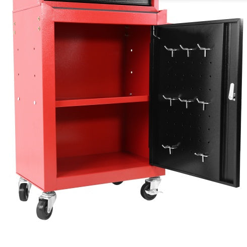 Rolling Garage Workshop Tool Organizer Detachable 3 Drawer Tool Chest With Large Storage Cabinet And Adjustable Shelf